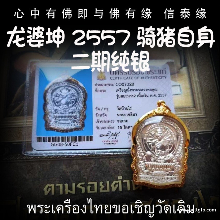 龙婆坤 2557 骑猪自身 二期纯银自身像.jpg